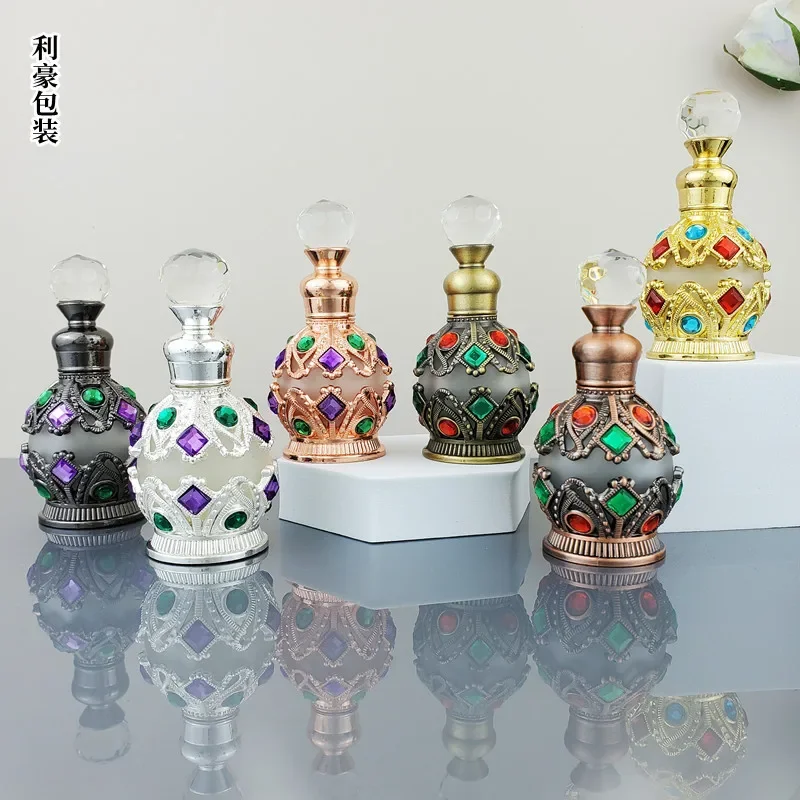 Juice Bottle Dropper - 15ML Perfume Bottle Vintage Metal Arab